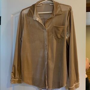 Velvet Button-Up Shirt